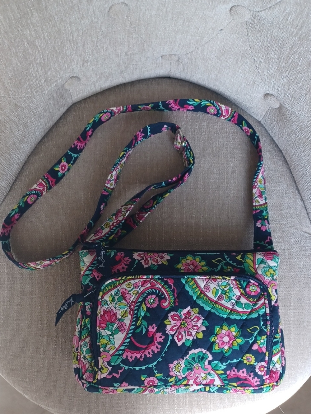 Vera Bradley Crossbody Bag In Retired Petal Paisley Pattern